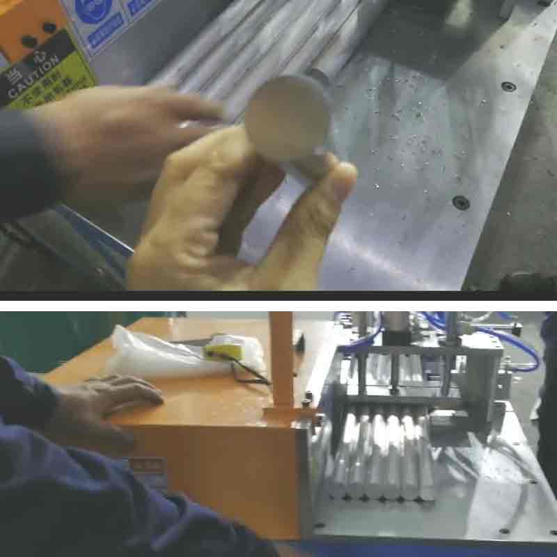 用工業(yè)鋁材切割機(jī)SDY-Q300鋸切直徑36mm的鋁棒，配2.0mm鋸片